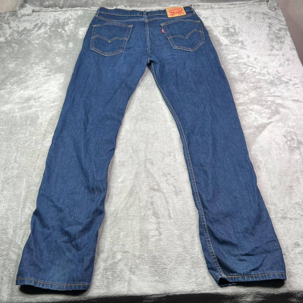 Levi's 505 Regular Fit Jeans Mens 34x34 Fits 34x36 Dark Wash Straight Leg Denim